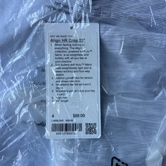 New Lululemon Align HR Pant Wee Are From Space Nimbus Crop 23" - Picture 3 of 5